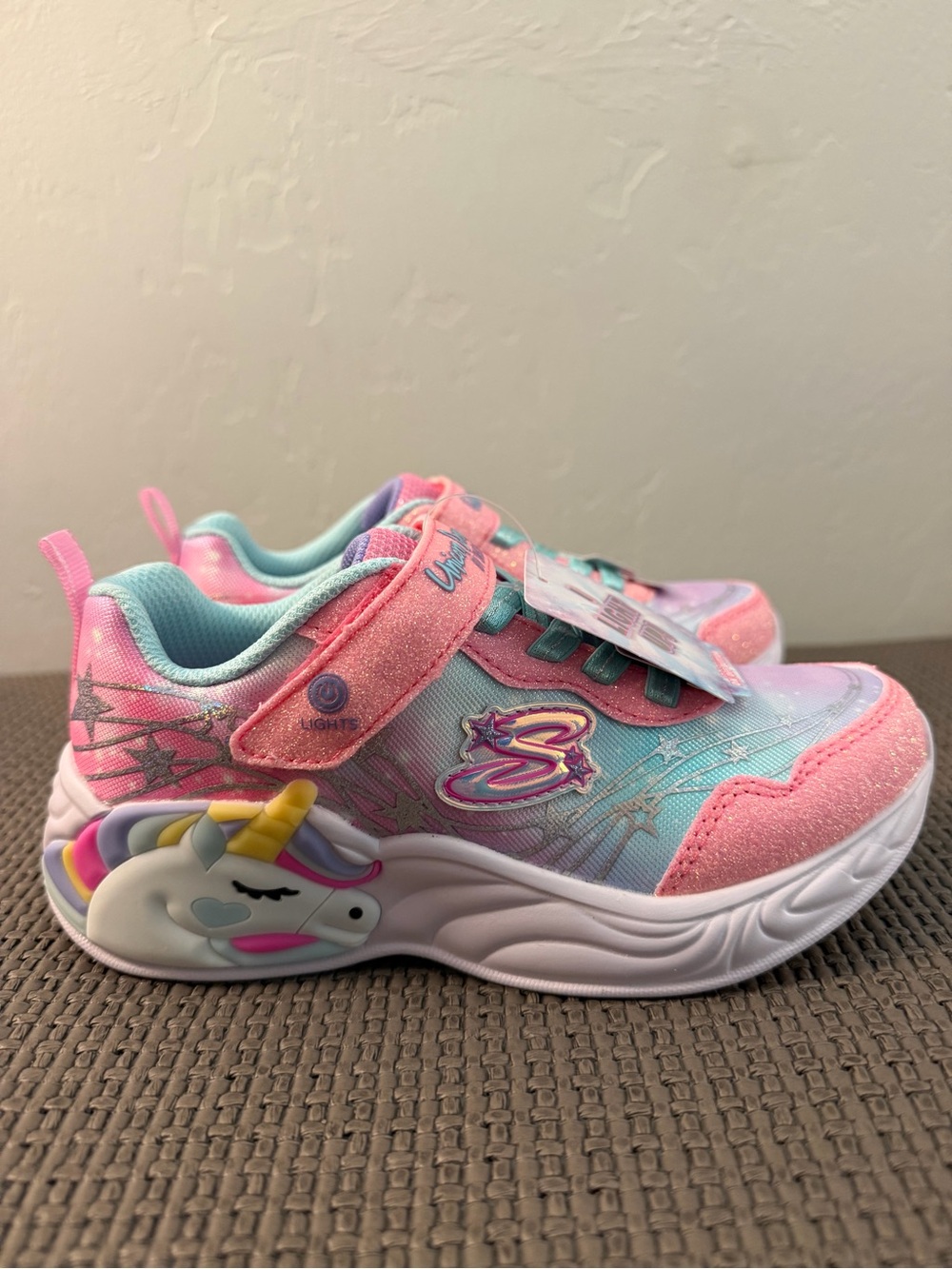 Skechers Kids Unicorn Light-Up Sneakers - Pink & Teal